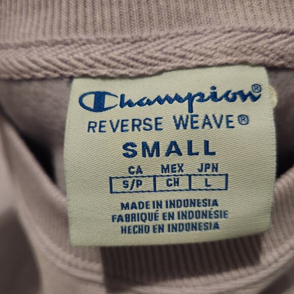 Champion oversized Reverse Weave cropped cut off lilac sweatshirt size small - Picture 4 of 6